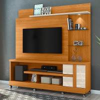 Estante Home Theater Alan Cinamomo Off White Para Tv Até 55 Com Rodízios - Madetec Cinamomo Off White - 4