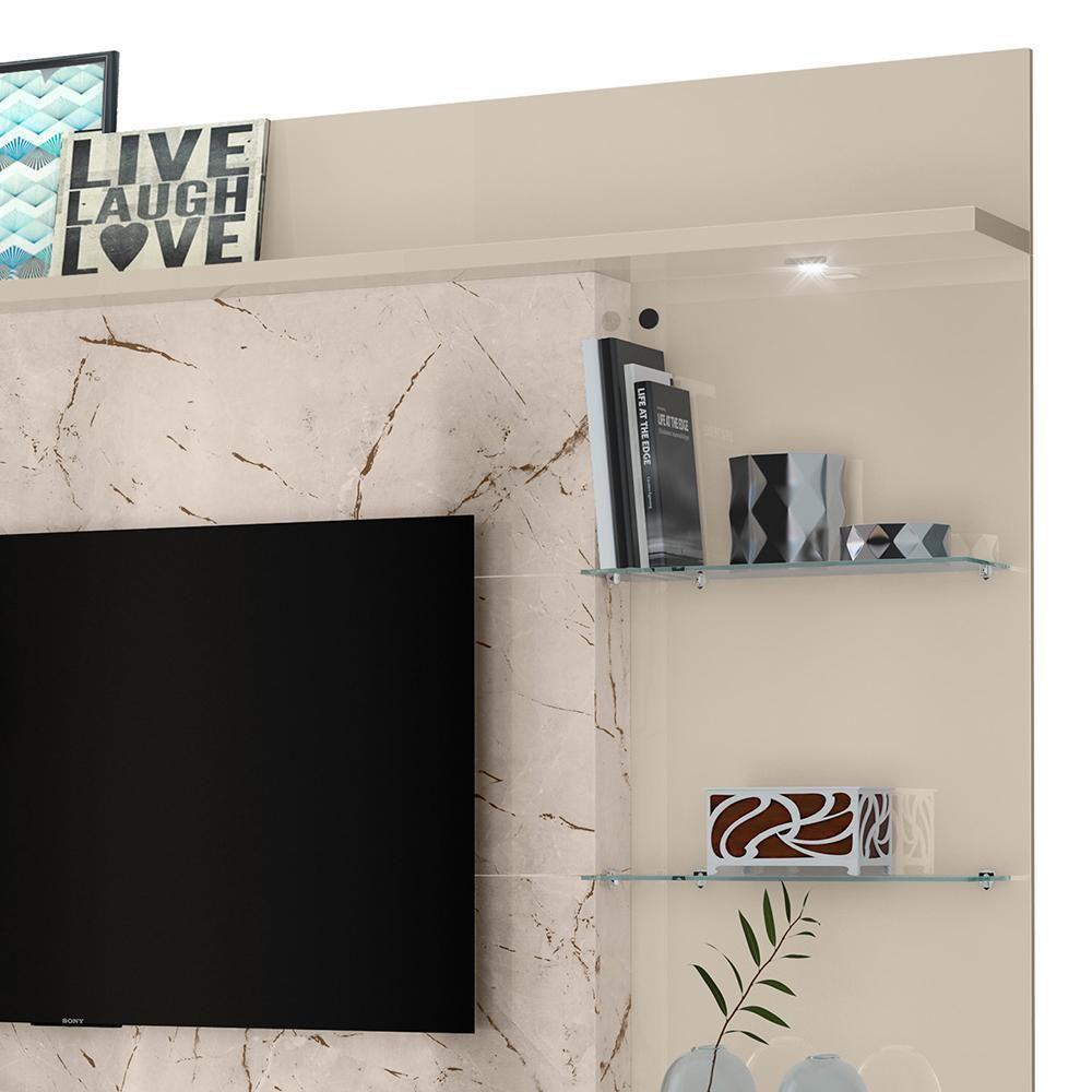 Estante Home Theater Alan Calacata Off White Para Tv Até 55 Com Rodízios - Madetec Calacata Off White - 3