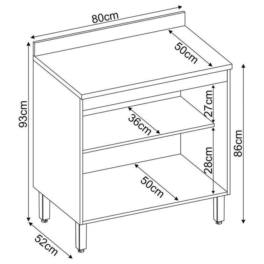 Balcão Firenze 2 Portas 80cm Amêndola Nude Prime Com Tampo Mdp - Demóbile Amêndola Nude Prime - 2