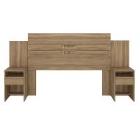 Cabeceira Cama Casal Extensível Triunfo Com 2 Mesas De Cabeceira Amêndola - Demóbile Amêndola - 1