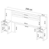 Cabeceira Cama Casal Extensível Triunfo Com 2 Mesas De Cabeceira Amêndola - Demóbile Amêndola - 3