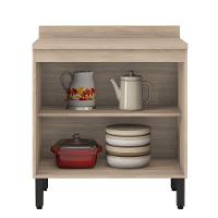 Balcão Firenze 2 Portas 80cm Avena Grafito Com Tampo Mdp - Demóbile Avena Grafito - 3