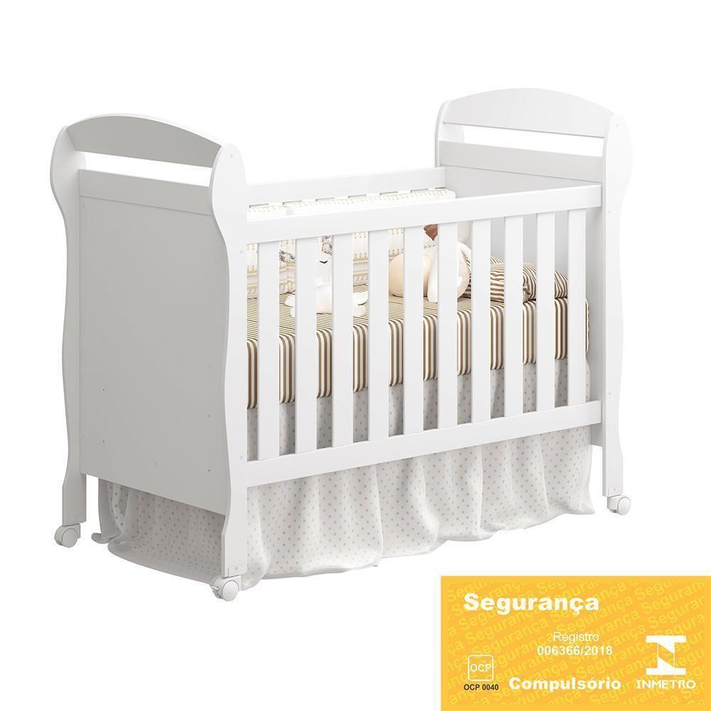 Berço Americano Danny Branco Fosco Com Colchão D18 - Reller Móveis Branco Fosco - 3