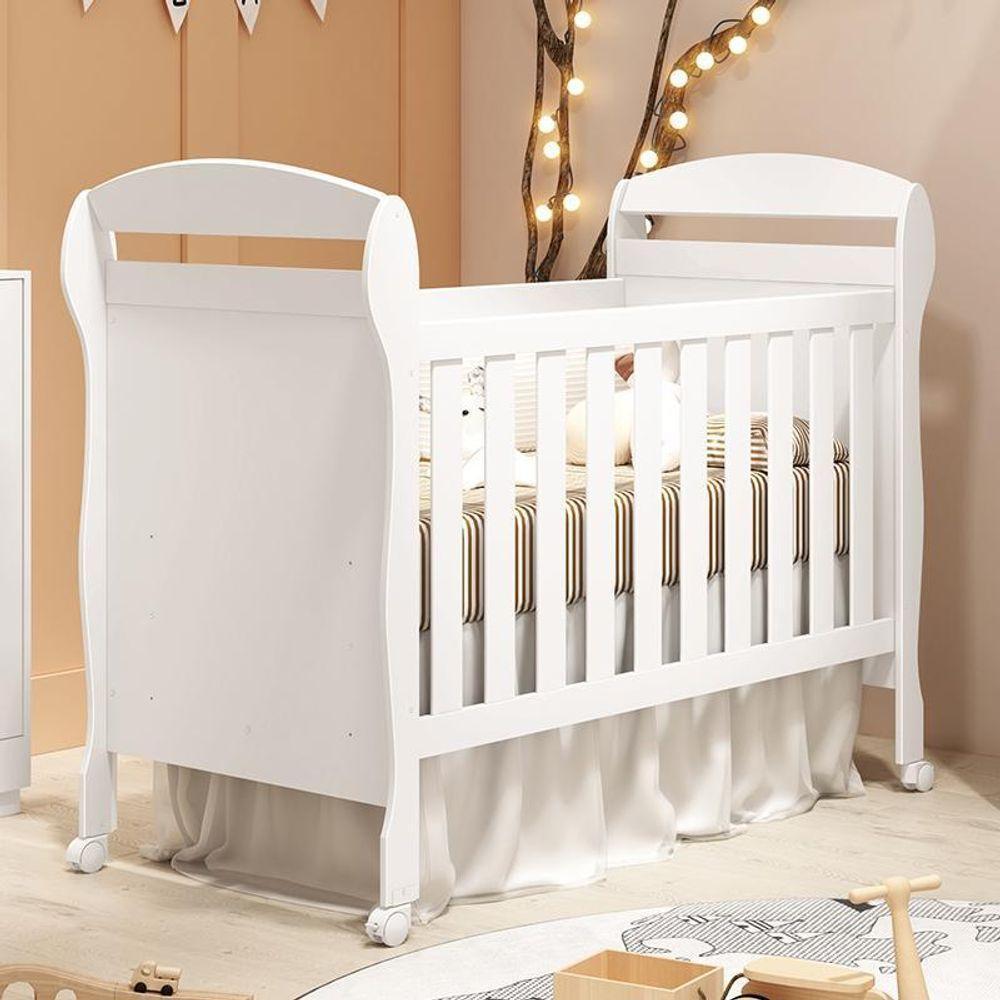 Berço Americano Danny Branco Fosco Com Colchão D18 - Reller Móveis Branco Fosco - 7