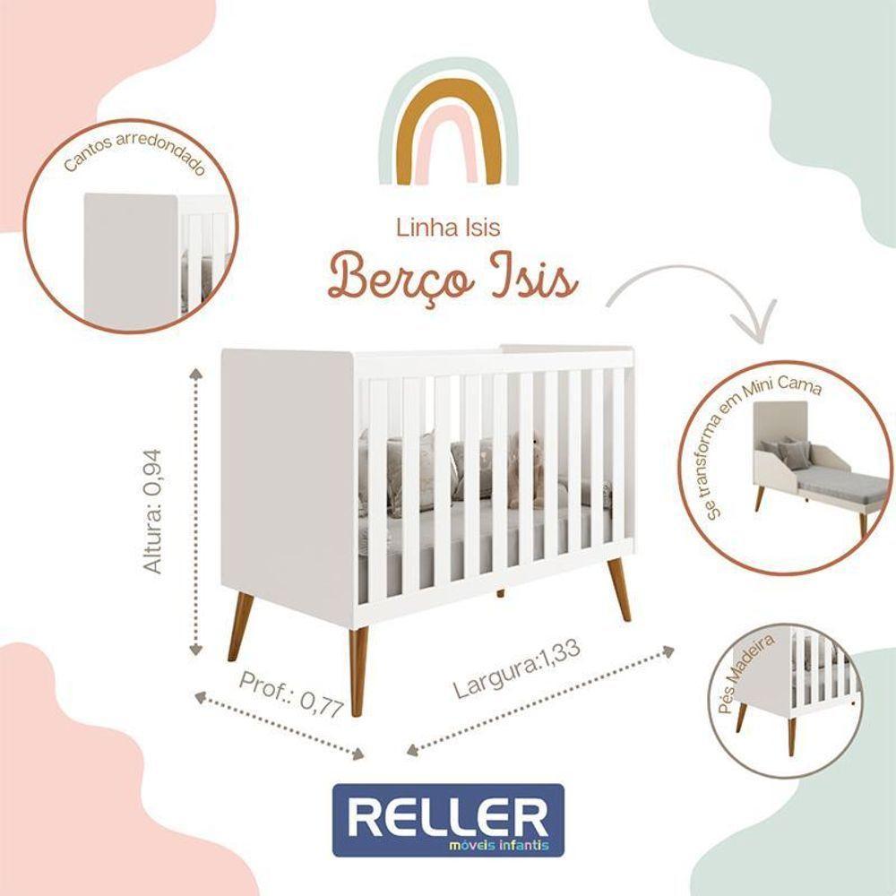 Berço Americano Isis Branco - Reller Móveis Branco - 2