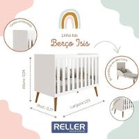 Berço Americano Isis Branco Com Colchão Baby Physical - Reller Móveis Branco - 3