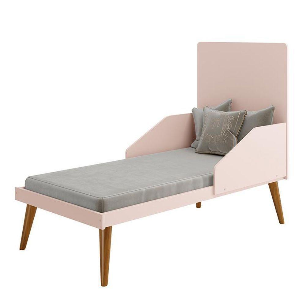 Berço Americano Isis Rosa Com Colchão Baby Physical - Reller Móveis Rosa - 4