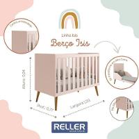 Berço Americano Isis Rosa Com Colchão Baby Physical - Reller Móveis Rosa - 3