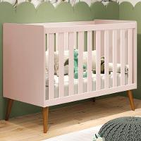 Berço Americano Isis Rosa Com Colchão Baby Physical - Reller Móveis Rosa - 6