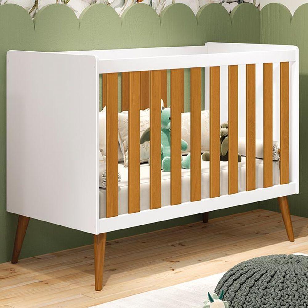 Berço Americano Isis Branco Savana Com Colchão Baby Physical - Reller Móveis Branco Savana - 6