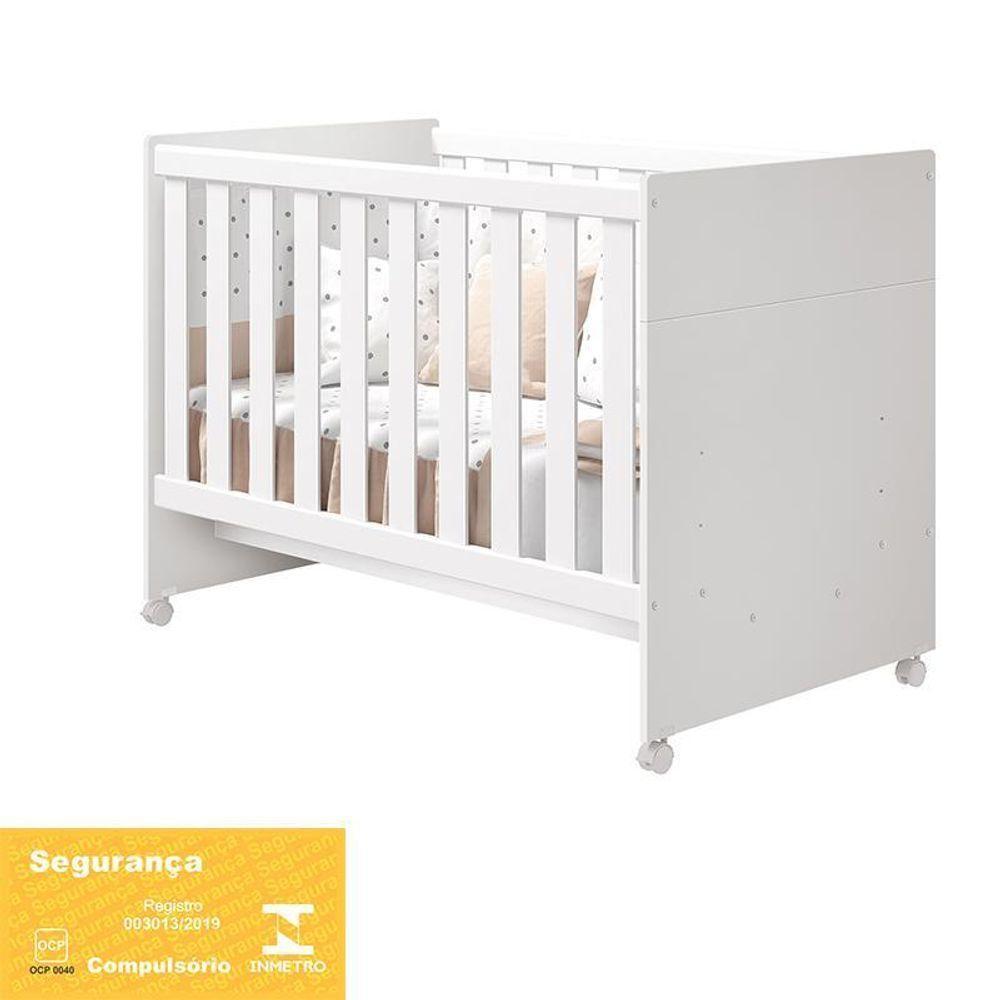 Berço Americano Katatau Branco Brilho Com Colchão D18 - Reller Móveis Branco Brilho - 5