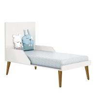 Berço Americano Theo Branco Fosco Pés Amadeirado Com Colchão D18 - Reller Móveis Branco Fosco - 5