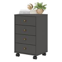 Mesa De Cabeceira Presence 4 Gavetas Grafito - Demóbile Grafito - 1