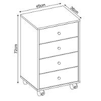 Mesa De Cabeceira Presence 4 Gavetas Grafito - Demóbile Grafito - 2