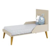 Berço Americano Theo Areia Fosco Pés Amadeirado Com Colchão D18 - Reller Móveis Areia Fosco