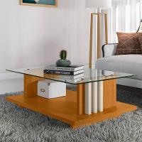 Mesa De Centro Frizz Cinamomo Off White Com Tampo De Vidro - Madetec Cinamomo Off White - 4