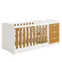 Berço Americano Multifuncional Atlanta Branco Fosco Savana Com Colchão Supreme - Reller Móveis Branco Fosco Savana - 6