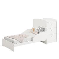 Berço Americano Multifuncional Atlanta Branco Brilho Com Colchão Supreme - Reller Móveis Branco Brilho - 3