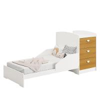 Berço Americano Multifuncional Atlanta Branco Fosco Savana Com Colchão Physical - Reller Móveis Branco Fosco Savana - 3