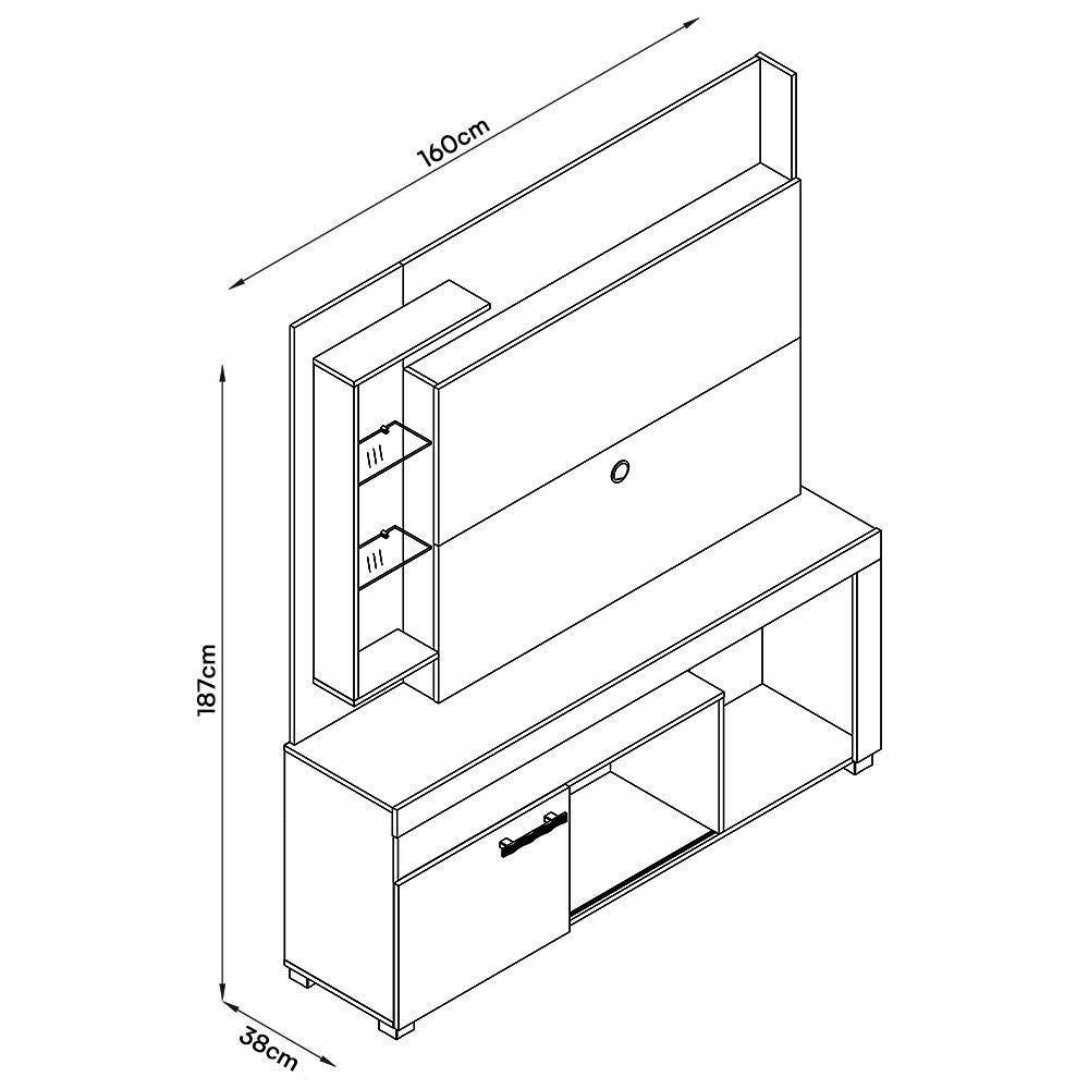 Estante Home Theater ícaro Cinamomo Off White Para Tv Até 50 - Madetec Cinamomo Off White - 2