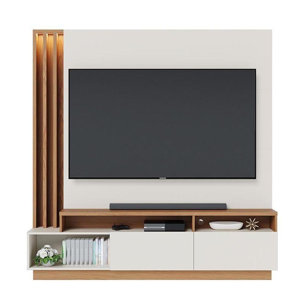 Estante Home Theater Humaitá Off White Matte Freijó Para Tv De 75 - Colibri Off White Matte Freijó - 1