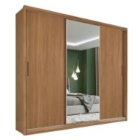 Guarda Roupa Dalila 3 Portas, 2 Gavetas E 4 Cabideiros Flex Amêndola Com Espelho - Demóbile Amêndola - 1