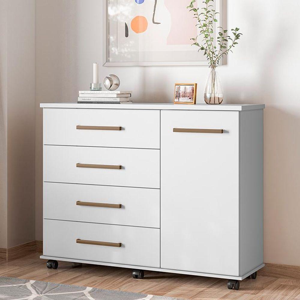 Cômoda Flora 1 Porta E 4 Gavetas Branco - Demóbile Branco - 4