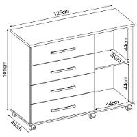 Cômoda Flora 1 Porta E 4 Gavetas Branco - Demóbile Branco - 2