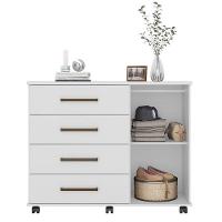 Cômoda Flora 1 Porta E 4 Gavetas Branco - Demóbile Branco - 3