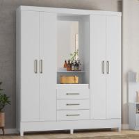 Guarda Roupa Capelinha Pérsia 4 Portas Flex Branco Com Espelho - Demóbile Branco - 4