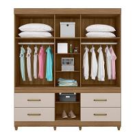 Guarda Roupa Casal Guarujá 6 Portas E 4 Gavetas Amêndola Off White Com Espelho - Demóbile Amêndola Off White - 3