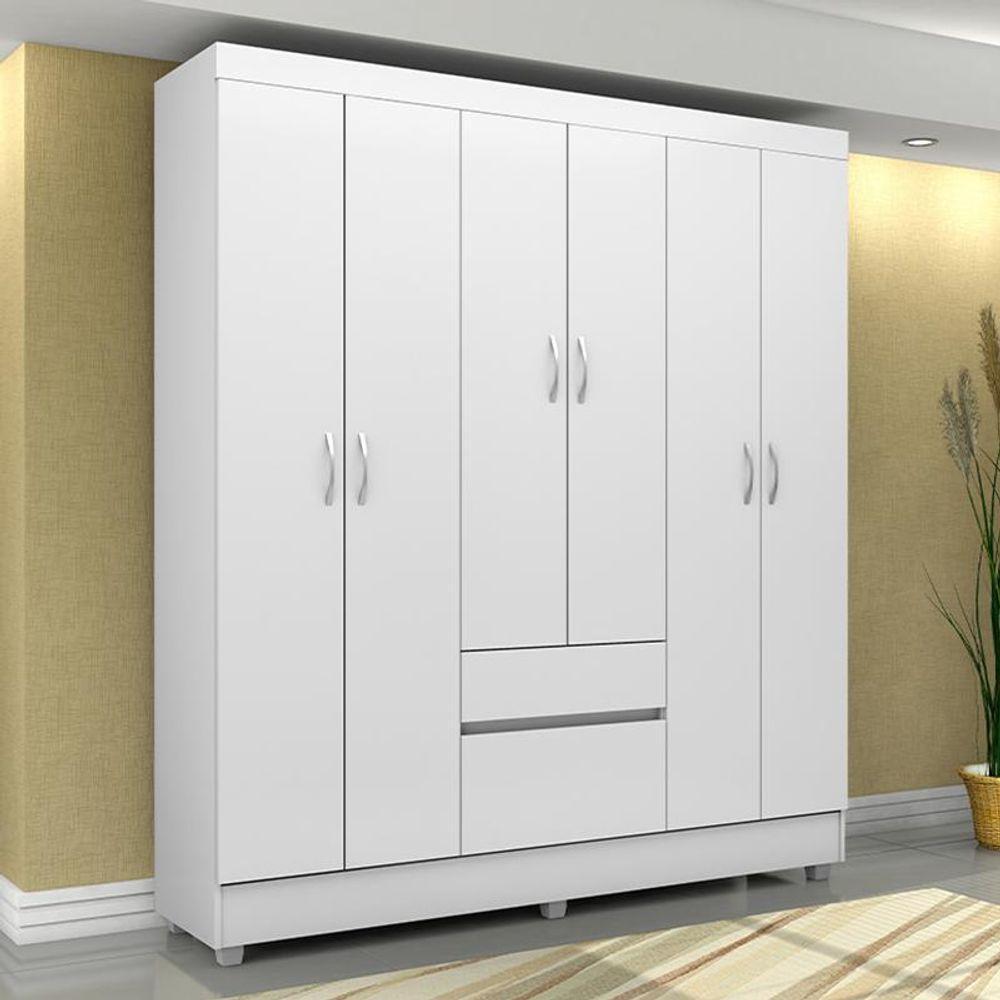 Guarda Roupa Casal Flash Ii 6 Portas E 2 Gavetas Flex Branco - Demóbile Branco - 5