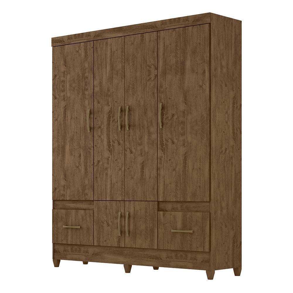 Guarda Roupa Casal Ms912 6 Portas E 2 Gavetas Castanho - Moval Castanho - 1
