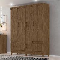 Guarda Roupa Casal Ms912 6 Portas E 2 Gavetas Castanho - Moval Castanho - 4