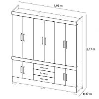 Guarda Roupa Casal New Murano 10 Portas E 3 Gavetas Amêndola Off White - Demóbile Amêndola Off White - 2