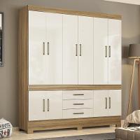 Guarda Roupa Casal New Murano 10 Portas E 3 Gavetas Amêndola Off White - Demóbile Amêndola Off White - 4