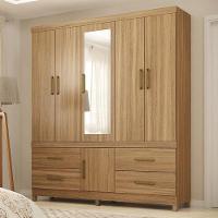 Guarda Roupa Casal Guarujá 6 Portas E 4 Gavetas Amêndola Com Espelho - Demóbile Amêndola - 4