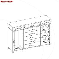 Cômoda London 2 Portas E 7 Gavetas Branco - Demóbile Branco - 3