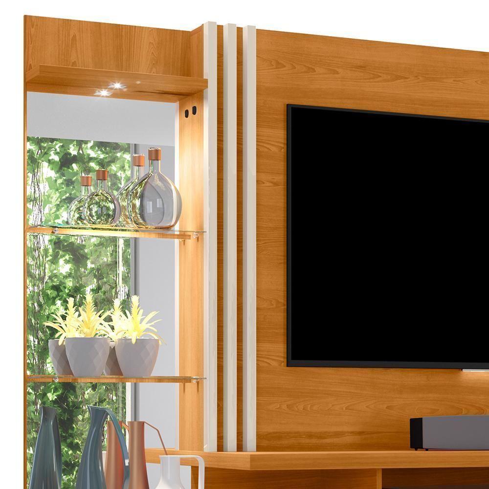 Estante Home Theater Frizz Plus Cinamomo Off White Para Tv Até 60 Com Rodízios - Madetec Cinamomo Off White - 3