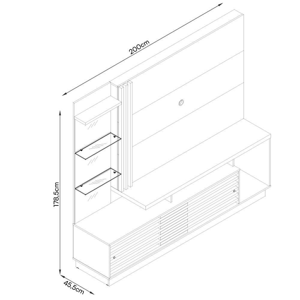 Estante Home Theater Frizz Plus Fendi Naturale Para Tv Até 60 - Madetec Fendi Naturale - 2