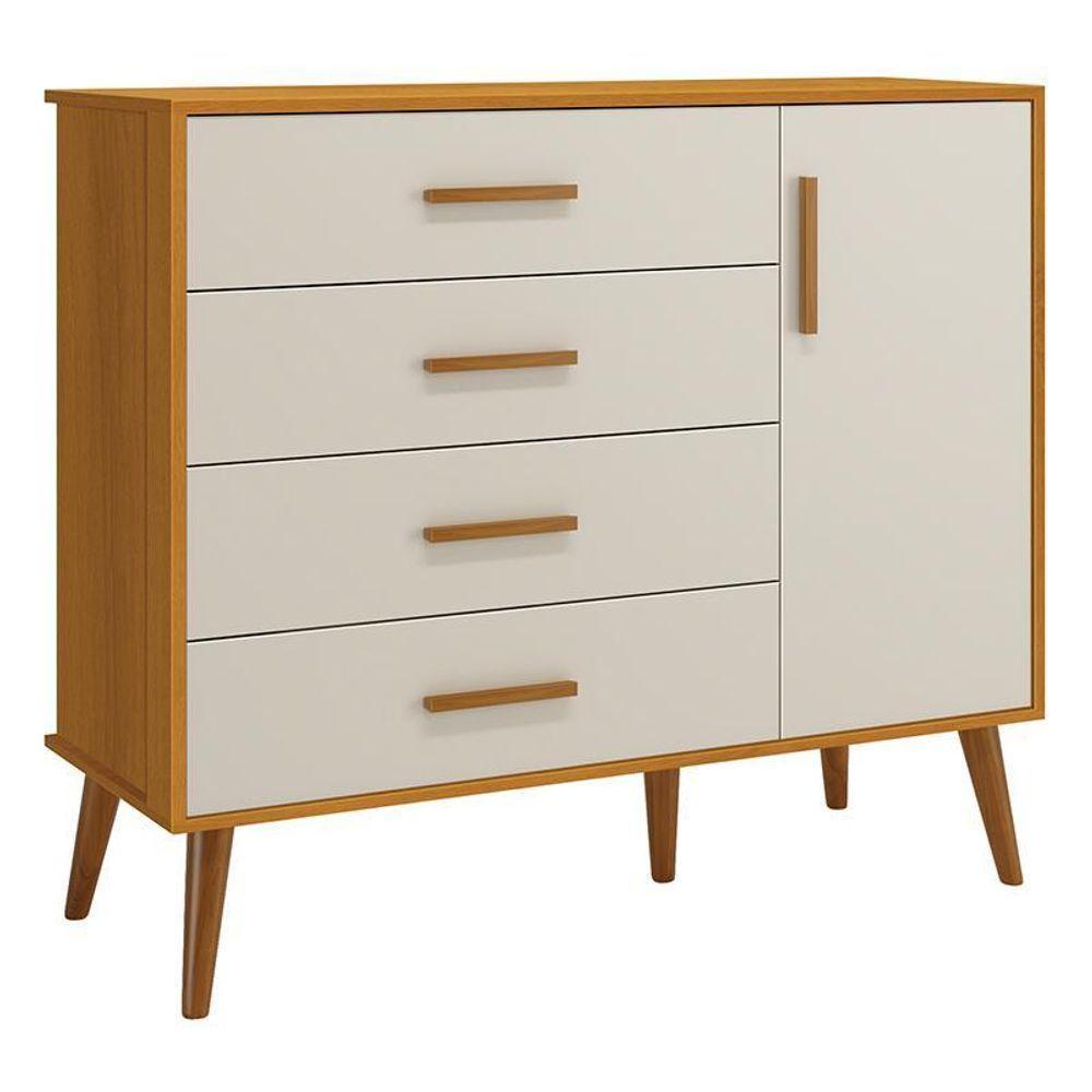 Jogo De Quarto Infantil Isis Cômoda 1 Porta E Berço Areia Savana - Reller Móveis Areia Savana - 5