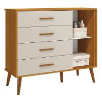 Jogo De Quarto Infantil Isis Cômoda 1 Porta E Berço Areia Savana - Reller Móveis Areia Savana