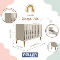 Jogo De Quarto Infantil Isis Cômoda 4 Gavetas E Berço Areia - Reller Móveis Areia