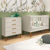 Jogo De Quarto Infantil Isis Cômoda 4 Gavetas E Berço Areia - Reller Móveis Areia - 6