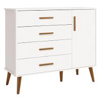 Jogo De Quarto Infantil Isis Cômoda 1 Porta E Berço Branco - Reller Móveis Branco - 5