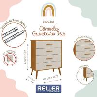 Jogo De Quarto Infantil Isis Cômoda 4 Gavetas E Berço Areia Savana - Reller Móveis Areia Savana - 2