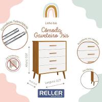 Jogo De Quarto Infantil Isis Cômoda 4 Gavetas E Berço Branco Savana - Reller Móveis Branco Savana - 2