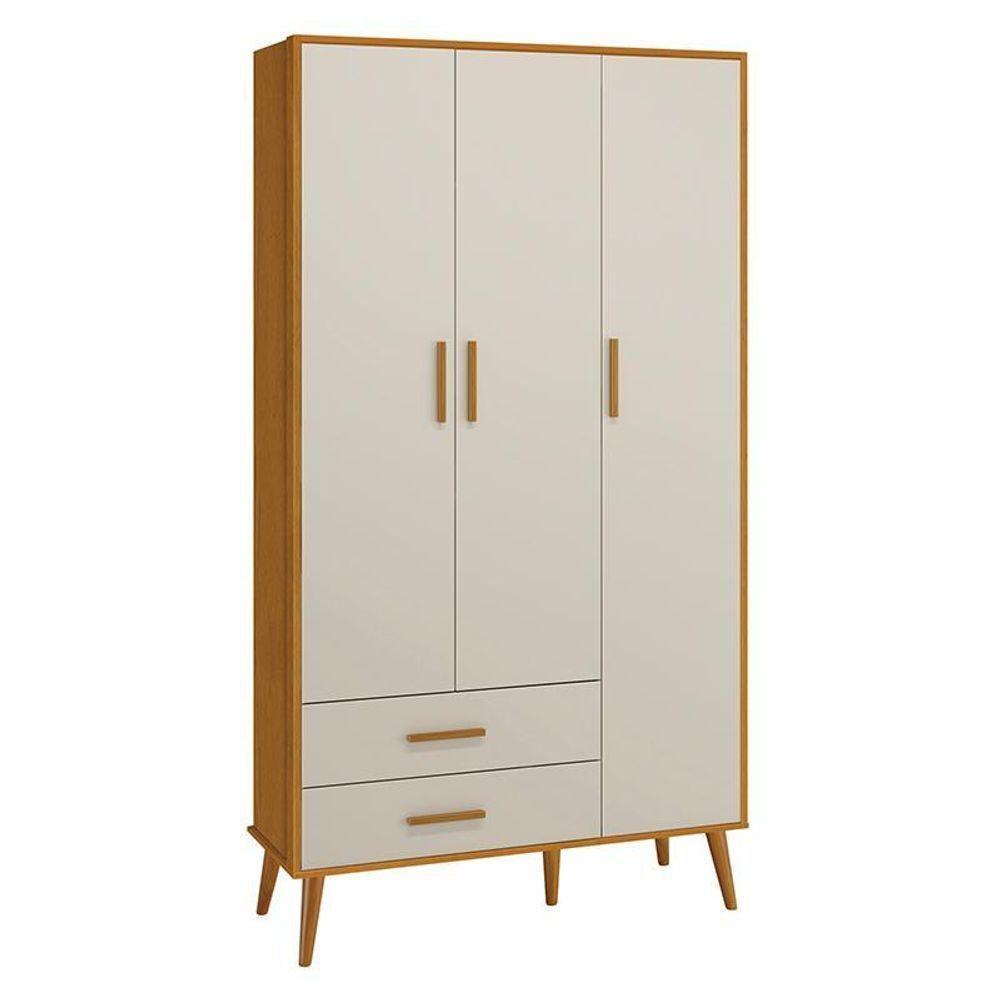 Jogo De Quarto Infantil Isis Guarda Roupa 3 Portas E Berço Areia Savana - Reller Móveis Areia Savana - 5