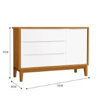 Jogo De Quarto Infantil Cômoda 1 Porta E Berço Classic Branco Savana Com Pés Amadeirado - Reller Móveis Branco Savana