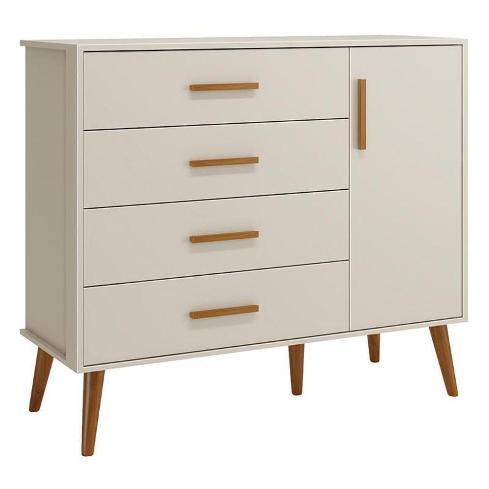 Jogo De Quarto Infantil Isis Cômoda 1 Porta E Berço Areia - Reller Móveis Areia - 5